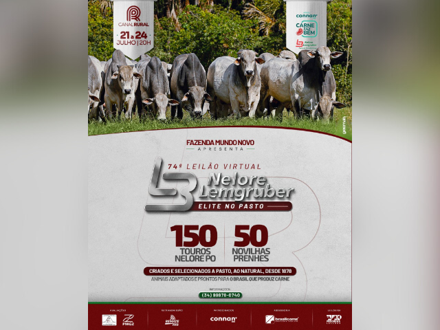74° Leilão Virtual Nelore Lemgruber Elite no Pasto – 1° Etapa