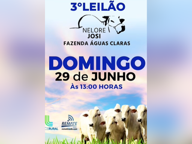 3º Leilão Nelore Josi – Fazenda Águas Claras