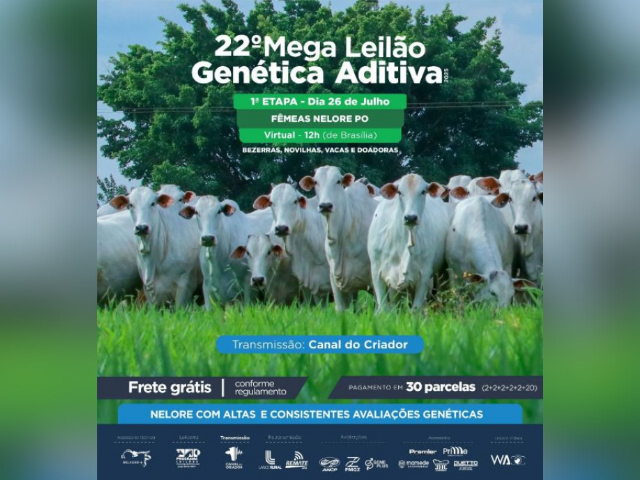 22º Mega Leilão Genética Aditiva 2025 – 1º Etapa Fêmeas
