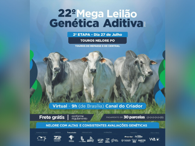 22º Mega Leilão Genética Aditiva 2025 – 2º Etapa Touros
