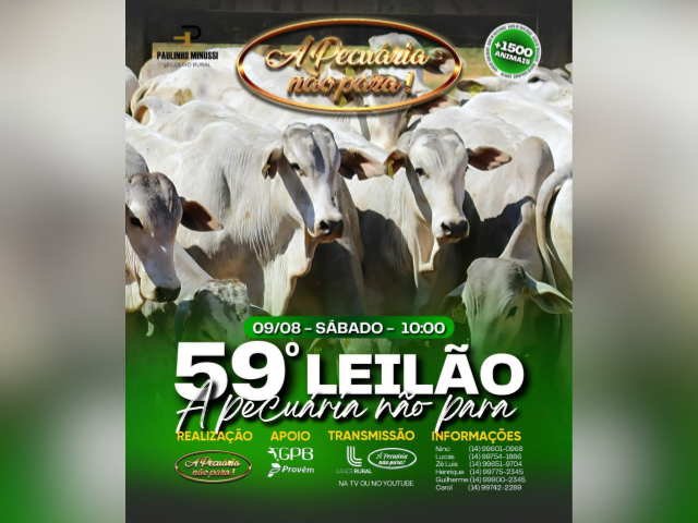 59º Leilão A Pecuária Não Para