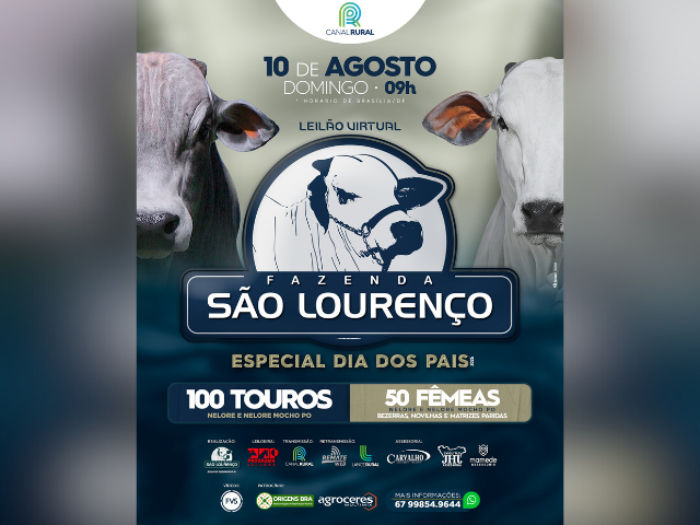 Leilão Virtual Fazenda São Lourenço – Especial Dia dos Pais