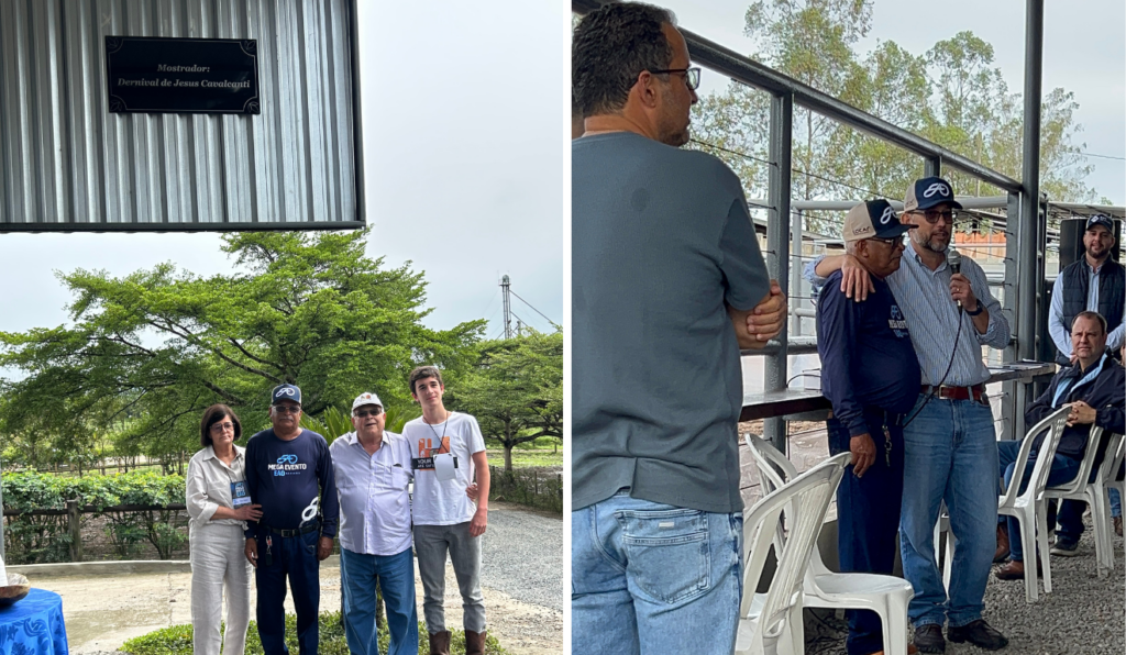 Família reunida na inauguração do mostrador de gado na Fazenda Baviera (BA)