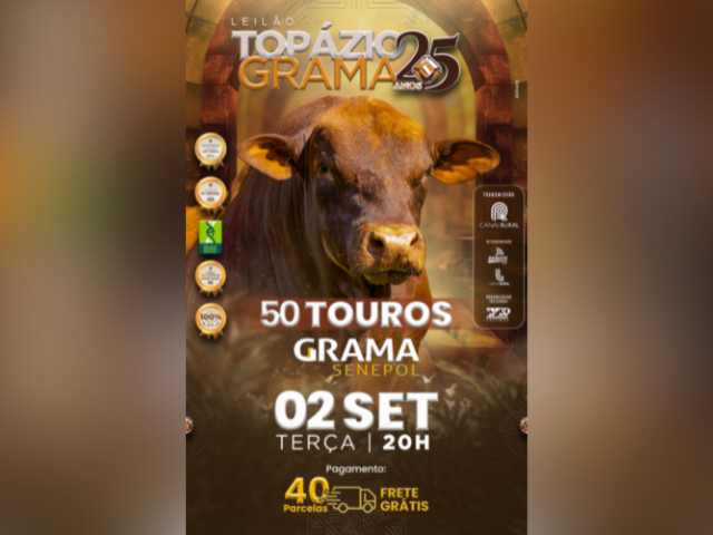 Leilão Topázio Grama 25 Anos