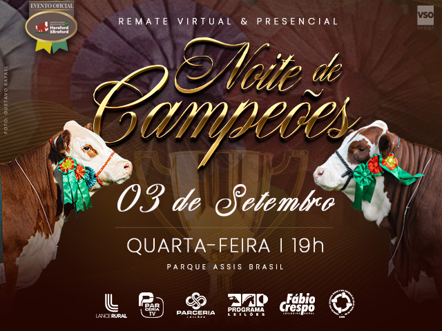 Remate Virtual & Presencial Noite dos Campeões