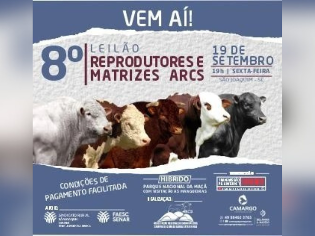 8º Leilão Reprodutores e Matrizes ARCS