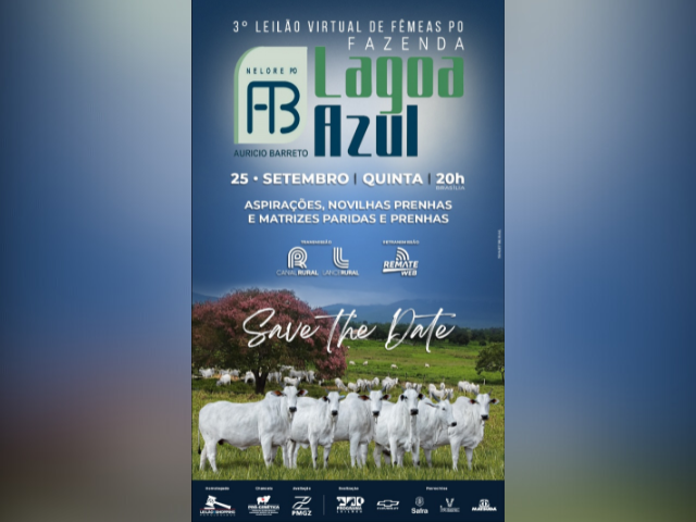 3º Leilão Virtual de Fêmeas PO – Fazenda Lagoa Azul