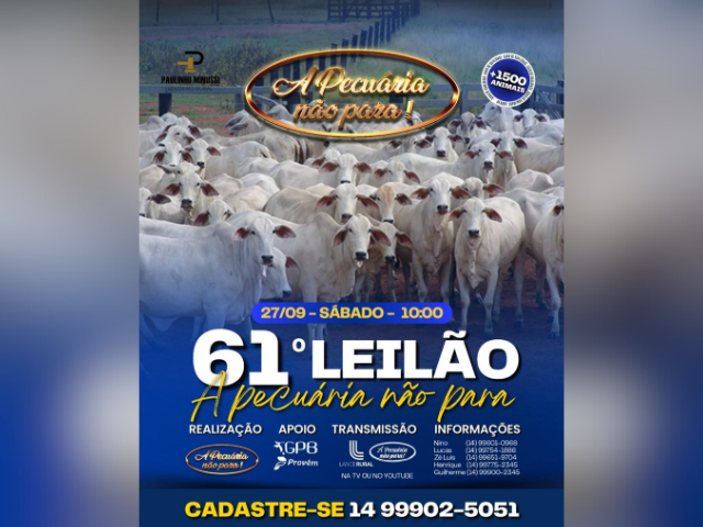 61º Leilão A Pecuária Não Para