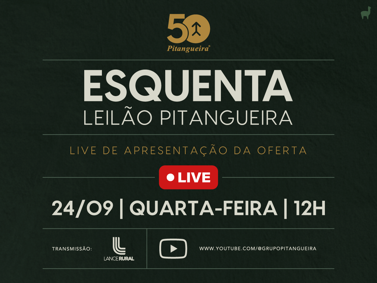 Live: Leilão Pitangueira & Convidados – 50 Anos