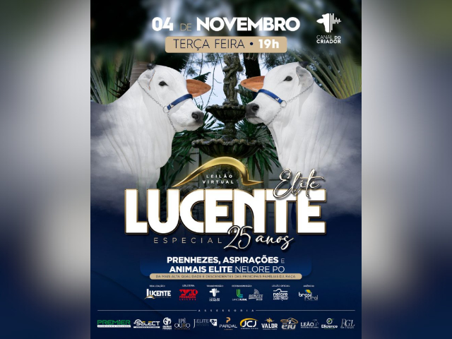 Leilão Virtual Elite Lucente – Especial 25 Anos