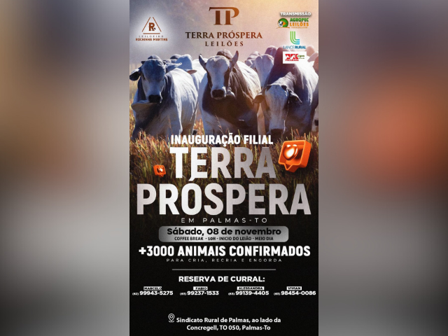 Leilão Especial Terra Prospera Inauguração