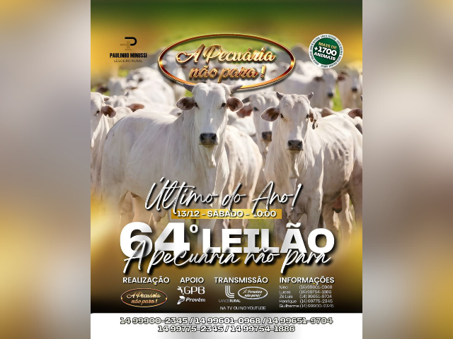 64º Leilão A Pecuária Não Para