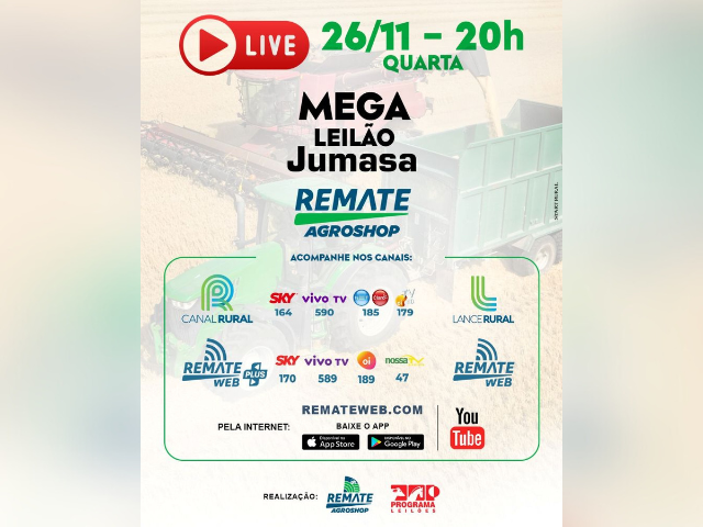 LIVE – MEGA Leilão Jumasa Remate Agroshop