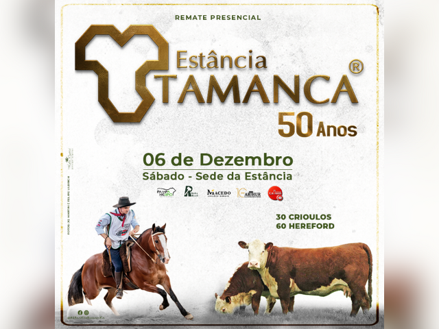 Remate Presencial Estância Tamanca – 50 Anos