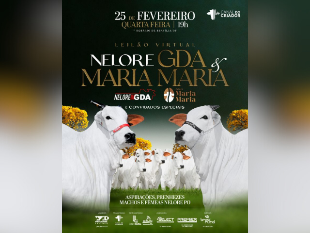 Leilão Virtual Nelore GDA & Maria Maria e Convidados Especiais