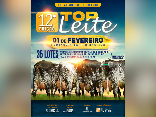 12ª Edição Leilão Virtual Top Leite