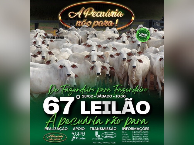 67º Leilão A Pecuária Não Para