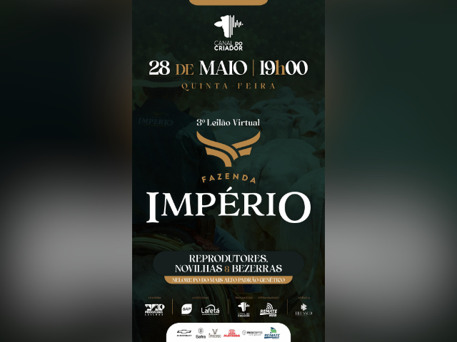 3° Leilão Virtual Fazenda Império Genética Provada