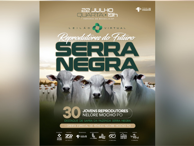Leilão Virtual Reprodutores do Futuro Serra Negra – Etapa Jovens Reprodutores