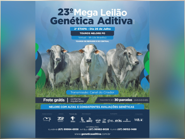 23° Mega Leilão Genética Aditiva – 2ª Etapa Touros Nelore PO