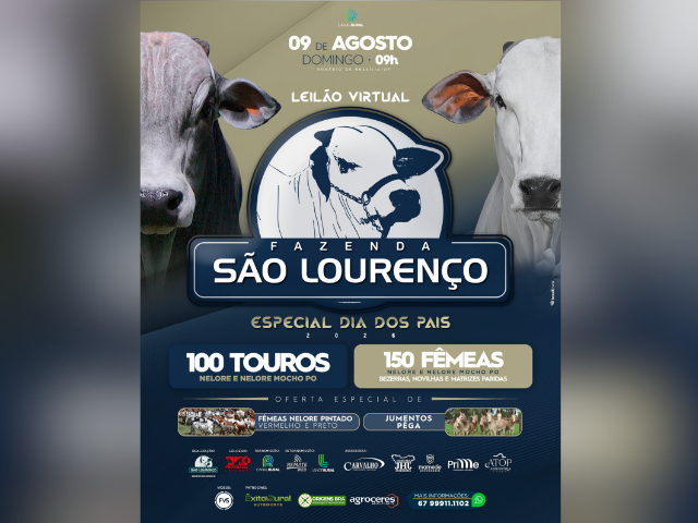 Leilão Virtual Fazenda São Lourenço – Especial Dia Dos Pais