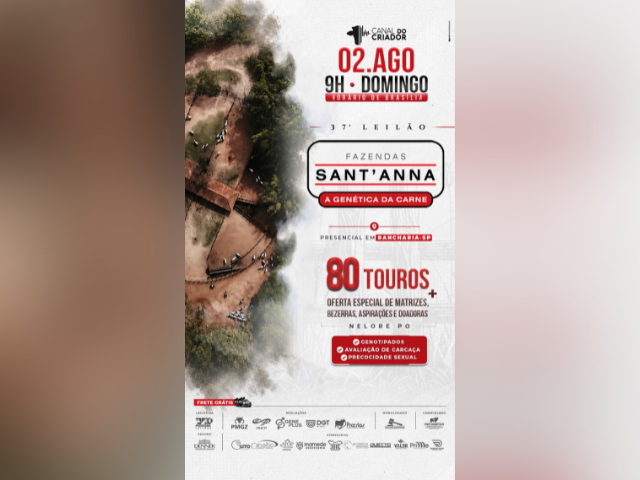 37° Leilão Fazendas Sant’anna – A Genética da Carne